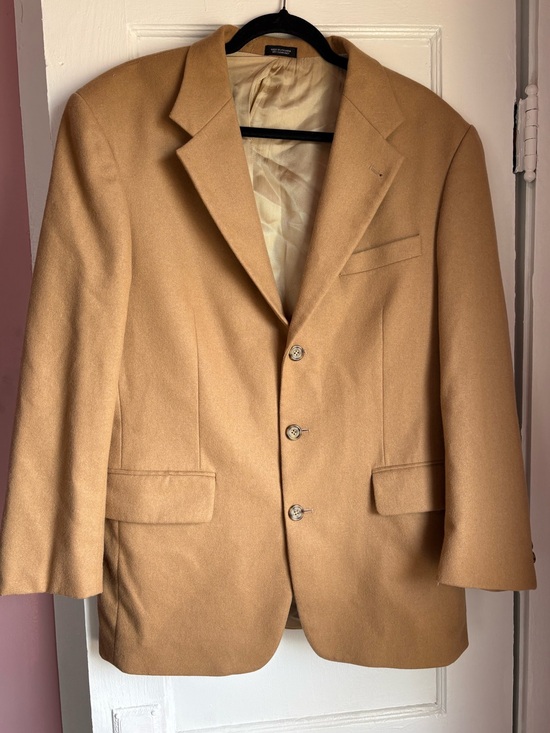 Oscar de la Renta Other - Oscar de la Renta Cashmere Wool Blend Camel Blazer Sport Coat Jacket Mens 40R